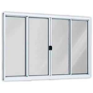 Janela 4 Folhas 1,00×1,50 Aluminio Brilhante Sem grade (Valor à vista)
