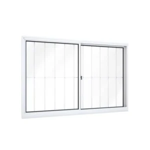 Janela 2 Folhas 1,00×1,50 Aluminio Brilhante Com grade