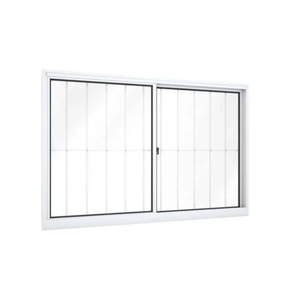Janela 2 Folhas 1,00×1,50 Aluminio Brilhante Com grade