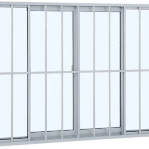 Janela 4 Folhas 1,00×1,50 Aluminio Brilhante Com grade (Valor à vista)