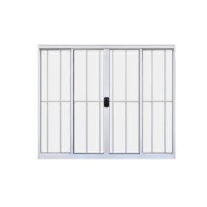 Janela 4 Folhas 1,00×1,20 Aluminio Brilhante com grade