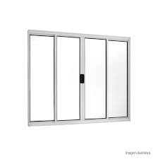 Janela 4 Folhas 1,00×1,20 Aluminio Brilhante Sem grade