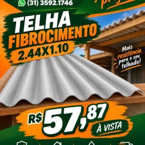TELHAS FIBROCIMENTO 2,44x1,10 valor p/ pgto à vista